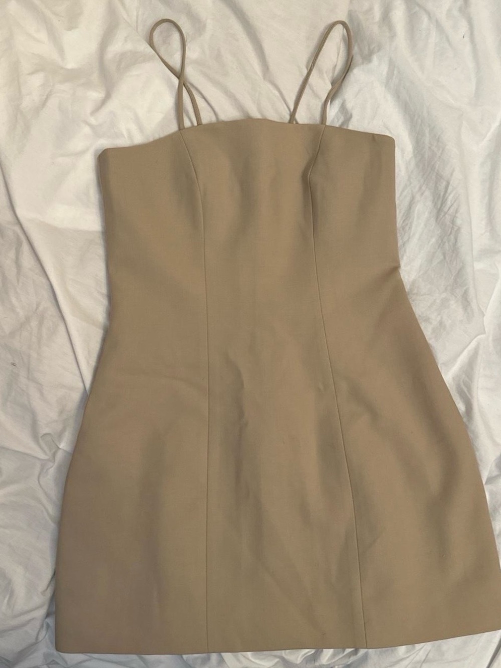 Anna Quan Kennedy Nude Spaghetti Strap Mini Dress